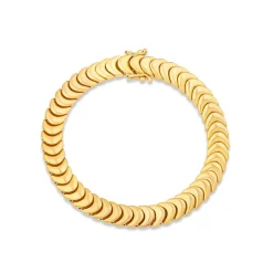 9ct Yellow Gold Shiny Interlocking Link Bracelet