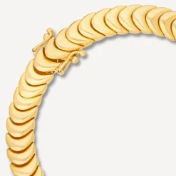 9ct Yellow Gold Shiny Interlocking Link Bracelet