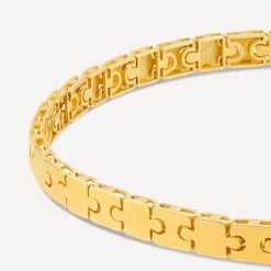 9ct Yellow Gold Shiny Narrow Jigsaw Bracelet
