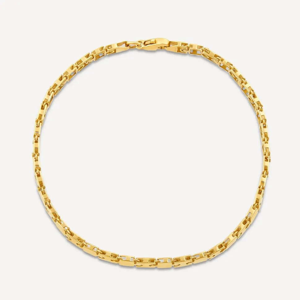 9ct Yellow Gold Shiny Narrow Jigsaw Bracelet