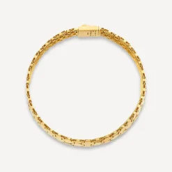 9ct Yellow Gold Shiny Wide Jigsaw Bracelet