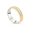 9ct Yellow Gold Silver 6mm Matte Polished Men's Wedding Ring
