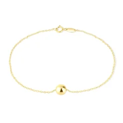 9ct Yellow Gold Single Ball Bracelet