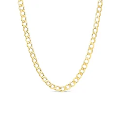 9ct Yellow Gold Six Sided Diamond Cut 20'' Curb Chain Necklace