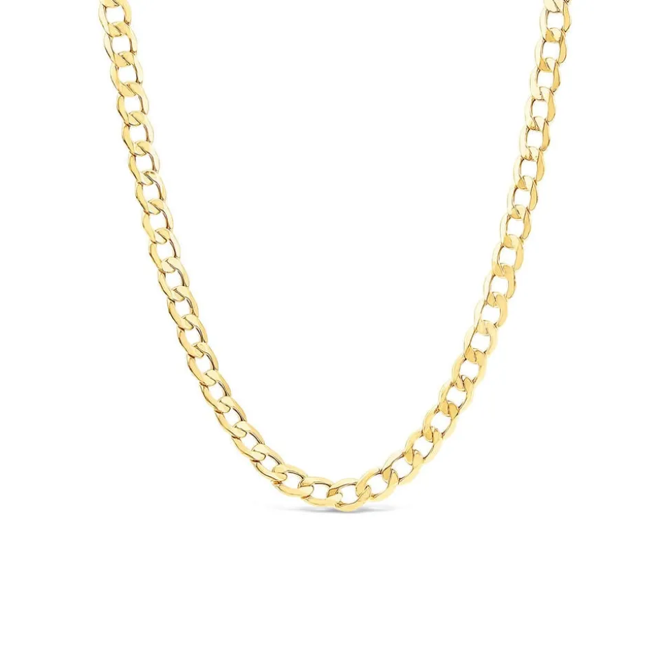 9ct Yellow Gold Six Sided Diamond Cut 20'' Curb Chain Necklace