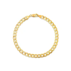 9ct Yellow Gold Six Sided Curb Chain Bracelet