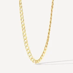 9ct Yellow Gold Six Sided Diamond Cut 20'' Curb Chain Necklace