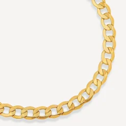 9ct Yellow Gold Six Sided Curb Chain Bracelet