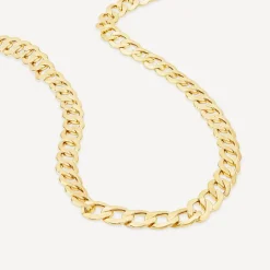 9ct Yellow Gold Six Sided Diamond Cut 20'' Curb Chain Necklace
