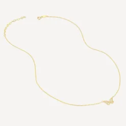 9ct Yellow Gold Small Polished Butterfly Necklet
