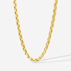 9ct Yellow Gold Square Paper Link Chain Necklet