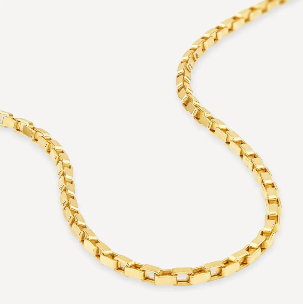 9ct Yellow Gold Square Paper Link Chain Necklet