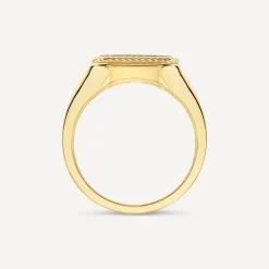 9ct Yellow Gold Square Rope Edge Signet Ring