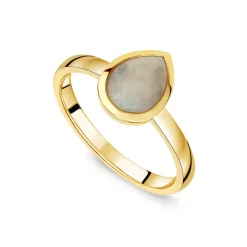 9ct Yellow Gold Teardrop Opal Gold Frame Ring