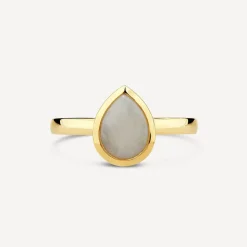 9ct Yellow Gold Teardrop Opal Gold Frame Ring