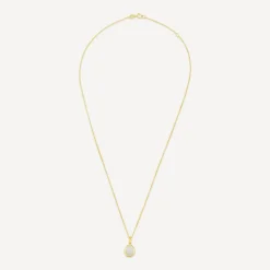 9ct Yellow Gold Teardrop Opal Gold Frame Pendant