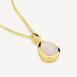 9ct Yellow Gold Teardrop Opal Gold Frame Pendant