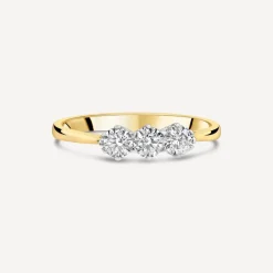 18ct Yellow Gold Three Stones 0.50ct Claw Set Diamond Ring