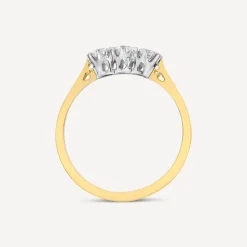 18ct Yellow Gold Three Stones 0.50ct Claw Set Diamond Ring