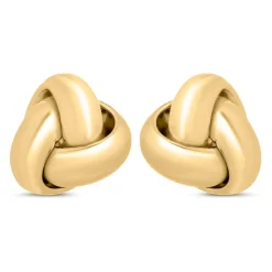 9ct Yellow Gold Three Strand Knot Stud Earrings