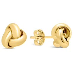 9ct Yellow Gold Three Strand Knot Stud Earrings