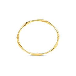 9ct Yellow Gold Twisted Tube Bangle