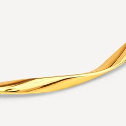 9ct Yellow Gold Twisted Tube Bangle