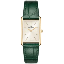 Daniel Wellington Bound 32x22mm Champagne Dial Green Crocodile Leather Strap Watch