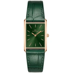 Daniel Wellington Bound 32x22mm Emerald Dial Green Crocodile Leather Strap Watch