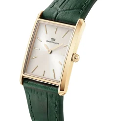 Daniel Wellington Bound 32x22mm Champagne Dial Green Crocodile Leather Strap Watch