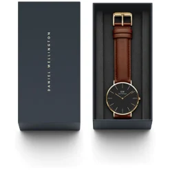 Daniel Wellington Clasic St Mawe's 40mm Black Dial Brown Leather Strap Watch