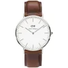 Daniel Wellington Classic St Mawes men's stainless steel and brown leather strap watch