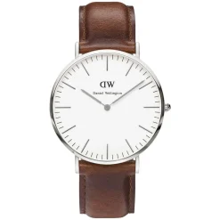 Daniel Wellington Classic St Mawes men's stainless steel and brown leather strap watch