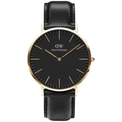 Daniel Wellington Classic Sheffield 40mm Black Dial & Leather Strap Watch