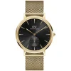 Daniel Wellington Classic 40mm Multi-Eye Evergold Onyx Dial Gold Mesh Bracelet Watch
