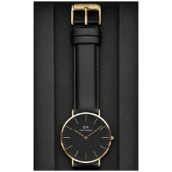 Daniel Wellington Classic Sheffield 40mm Black Dial & Leather Strap Watch