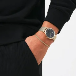 Daniel Wellington Classic 40mm Multi-Eye Evergold Onyx Dial Gold Mesh Bracelet Watch