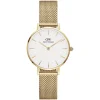 Daniel Wellington Evergold 28mm White Dial Yellow Gold Case Mesh Bracelet Watch