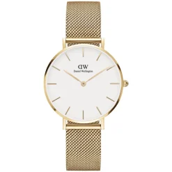 Daniel Wellington Evergold 32mm White Dial Yellow Gold Case Mesh Bracelet Watch