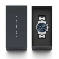 Daniel Wellington Iconic Chronograph 42mm Arctic Blue Sunray Dial Steel Case Watch