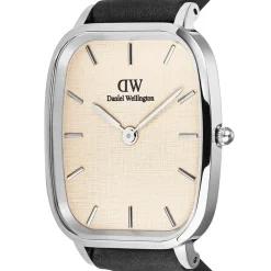 Daniel Wellington Marlon Sheffield Linen Silver 32x36.3mm Dial Leather Strap Watch