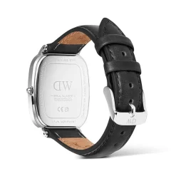 Daniel Wellington Marlon Sheffield Linen Silver 32x36.3mm Dial Leather Strap Watch