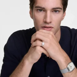 Daniel Wellington Marlon Sterling Linen 32x36.3mm Dial Steel Bracelet Watch