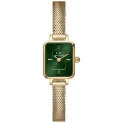 Daniel Wellington Micro 15,5x18mm Green Dial Yellow Gold Mesh Bracelet Watch