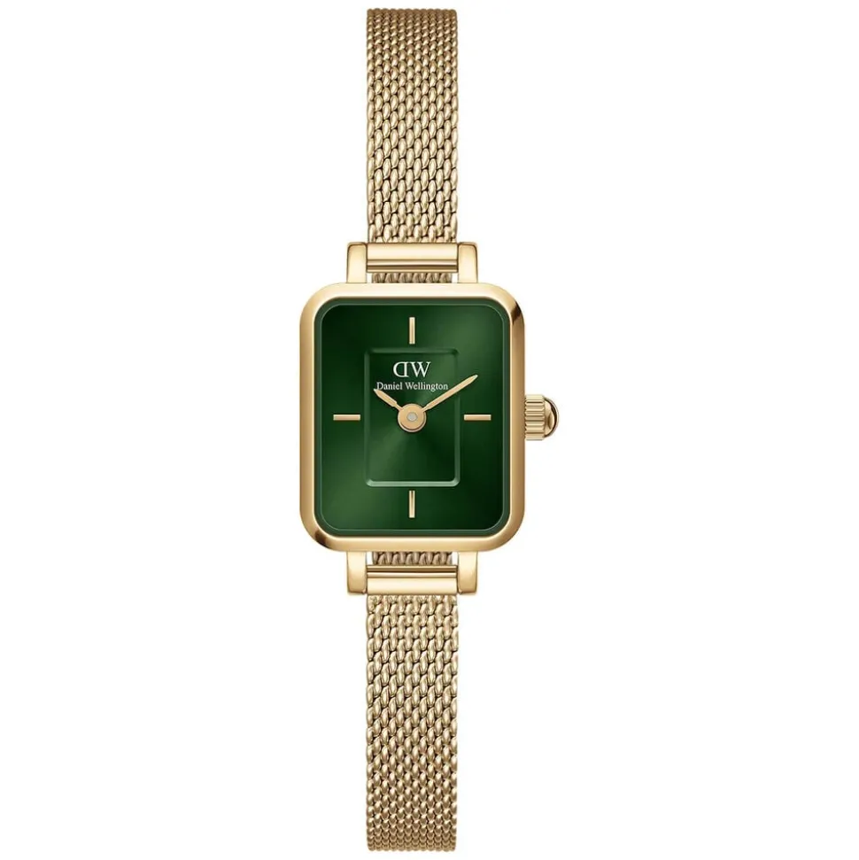 Daniel Wellington Micro 15,5x18mm Green Dial Yellow Gold Mesh Bracelet Watch