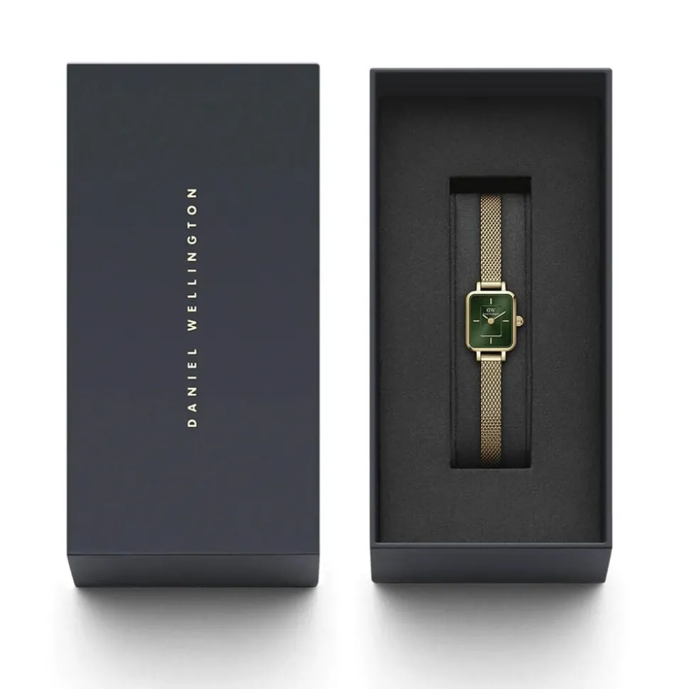 Daniel Wellington Micro 15,5x18mm Green Dial Yellow Gold Mesh Bracelet Watch