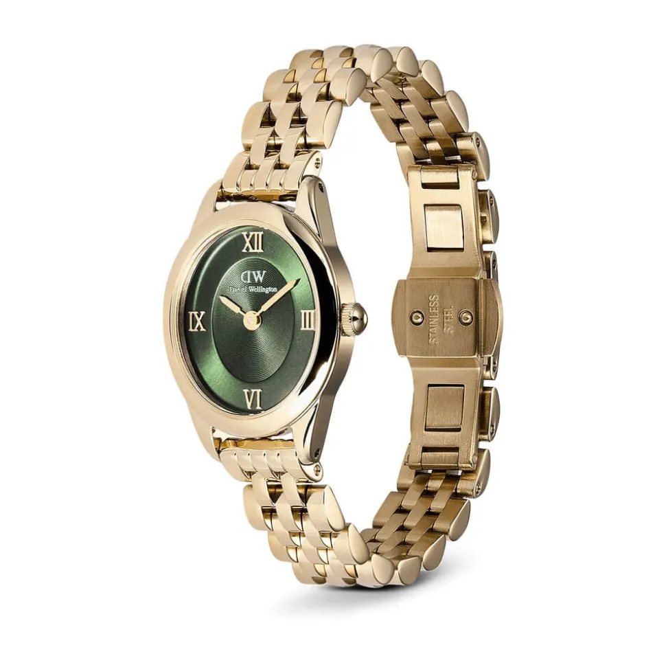 Daniel Wellington Ophelia Mini Emerald Gold 22x25.5mm Dial Gold Plated Steel Bracelet Watch