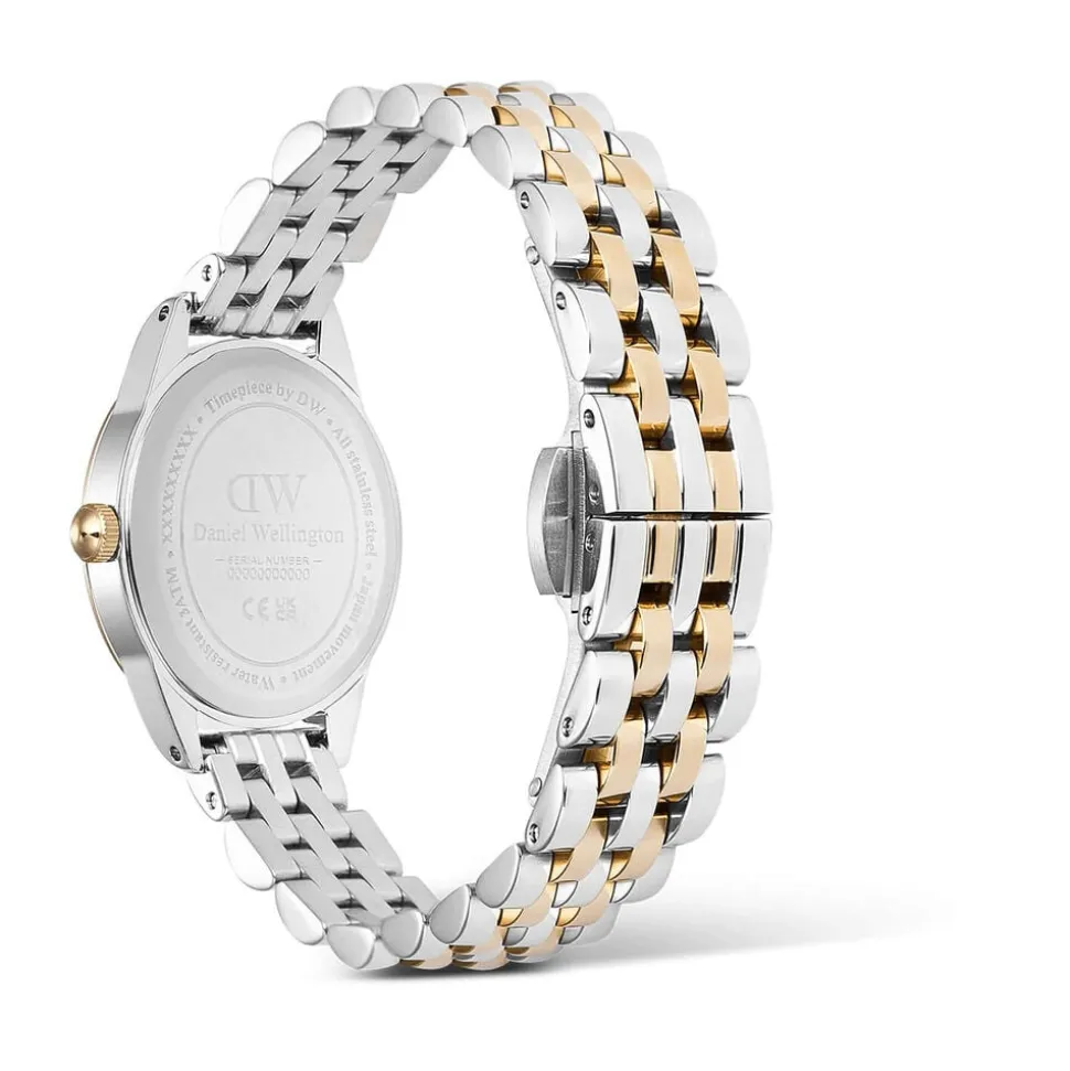 Daniel Wellington Ophelia Mini Two Tone Gold 22x25.5mm White Dial Steel Bracelet Watch