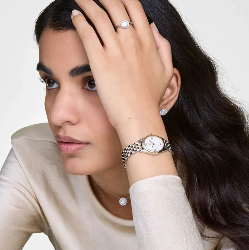 Daniel Wellington Ophelia Mini Two Tone Gold 22x25.5mm White Dial Steel Bracelet Watch