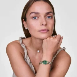 Daniel Wellington Ophelia Mini Emerald Gold 22x25.5mm Dial Gold Plated Steel Bracelet Watch